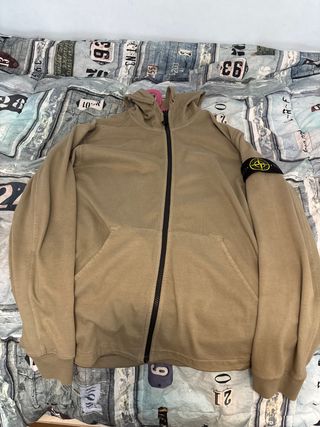 Sudadera Stone Island Beige con Cremallera