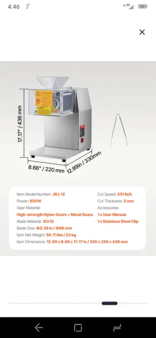 Rebanadora de carne profesional