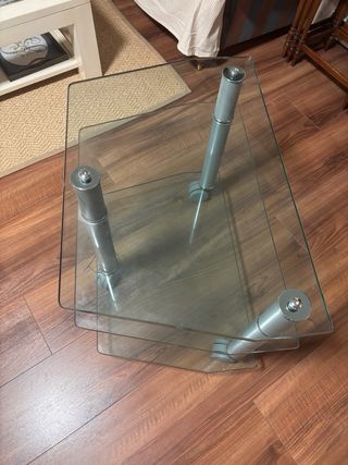Mesa cristal 3 niveles