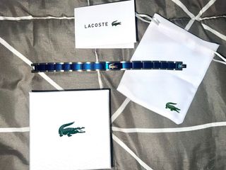 Pulsera Lacoste Plata y Azul