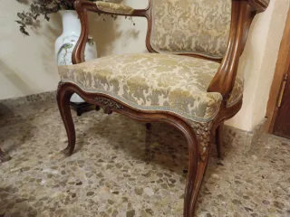 Conjunto Tresillo Antiguo + Mesa Centro