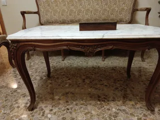 Conjunto Tresillo Antiguo + Mesa Centro