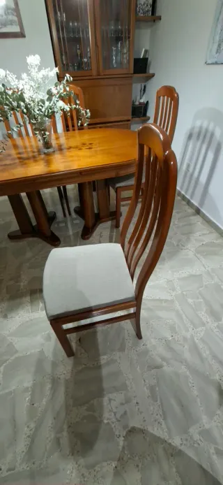 Mesa comedor madera + 6 sillas