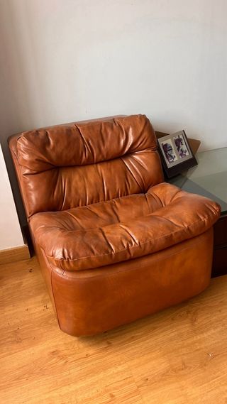 Poltrone in pelle marrone