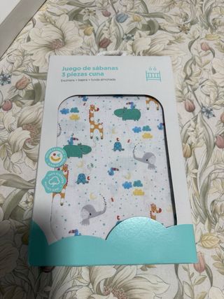 Juego sábanas cuna 3 piezas sin estrenar