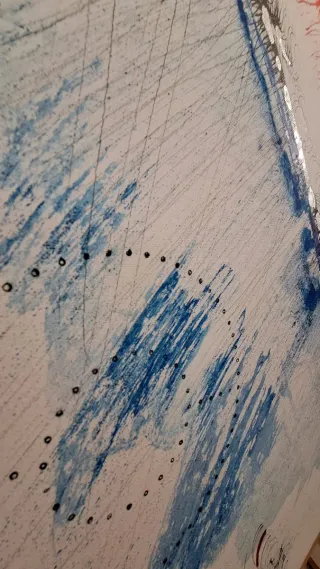 Cuadro abstracto azul y blanco HAZ CON NUCLEOS .