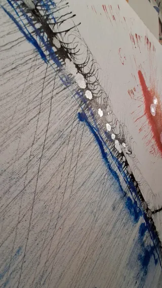 Cuadro abstracto azul y blanco HAZ CON NUCLEOS .