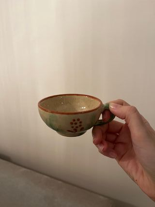 Juego de café rústico de cerámica