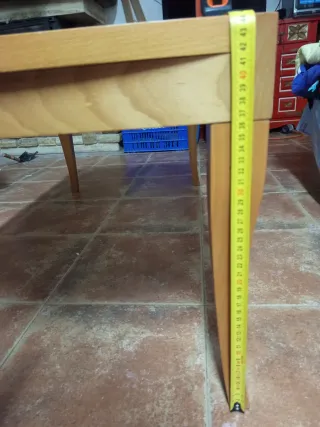 Mesa Centro Extensible Madera y Cristal