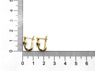 E1793426-112 Pendientes Oro 18k Corazón Verde