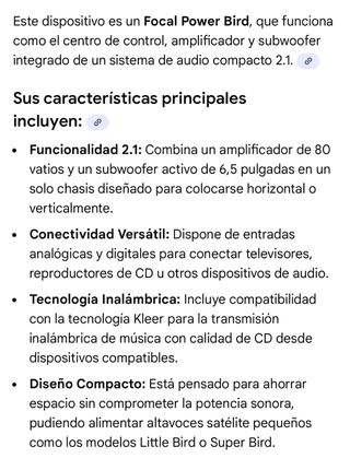 Amplificador Focal Power Bird 2.1 Beige