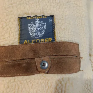 Parka de hombre de piel vuelta marrón con borregui