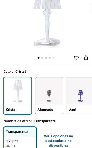Lámpara Kartell de mesa, transparente