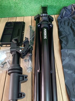 AREBOS Caballete de bicicleta con bolsa giratorio