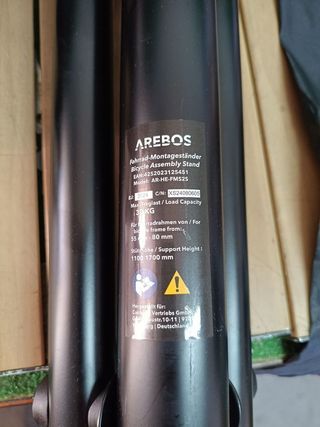 AREBOS Caballete de bicicleta con bolsa giratorio