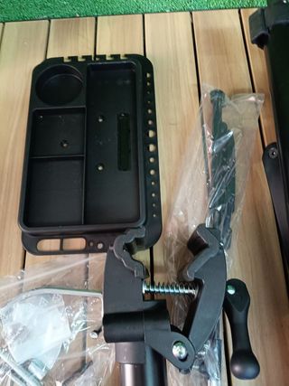 AREBOS Caballete de bicicleta con bolsa giratorio