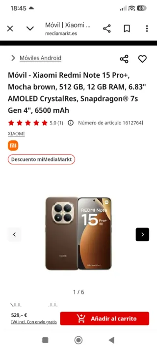 Xiaomi Redmi Note 15 Pro+ 512GB Marrón