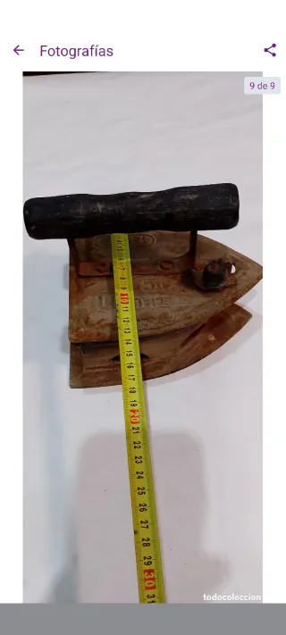 Plancha de carbón antigua siglo XIX