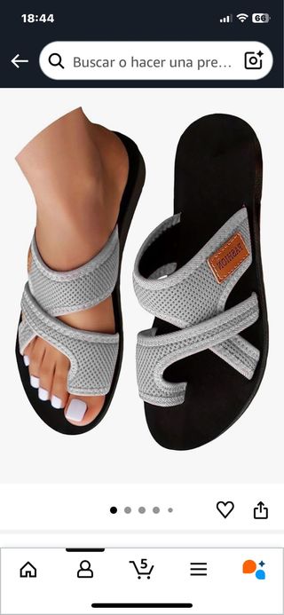 Sandalias de dedo negras para mujer