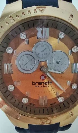Reloj mujer BRENATT nuevo azul dorado