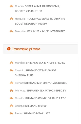 Orbea Alma M30 2022 carbono talla M