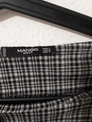 Vestido Mango Cuadros Manga Larga