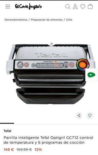 Parrilla Eléctrica Tefal OptiGrill+