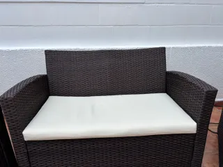 Sofá y Mesa Terraza Ratán