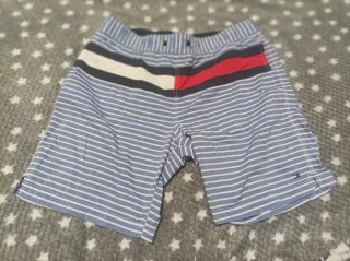 Bañador Tommy Hilfiger azul y rojo, rayas blancas