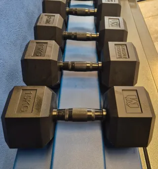 Mancuernas hexagonal uretano asa negra