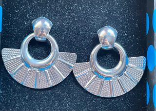 Pendientes abanico plateados