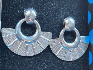 Pendientes abanico plateados