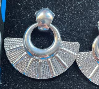 Pendientes abanico plateados