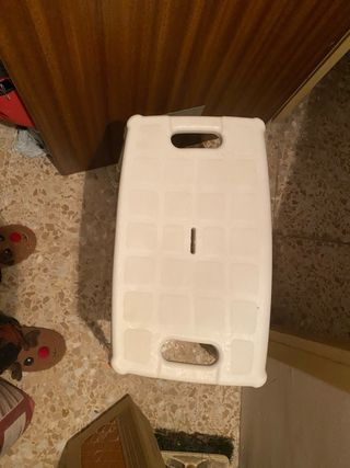 Banco Ducha Ajustable Blanco y Plata