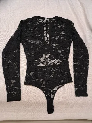 Body nero in pizzo Asos