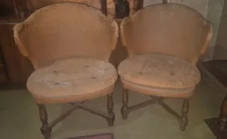 2 Sillas Antiguas Retro Vintage viejas colección