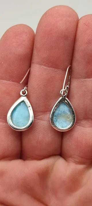Pendientes de Plata y Larimar.