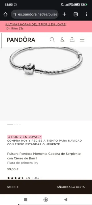 Pulsera Pandora Plata Original