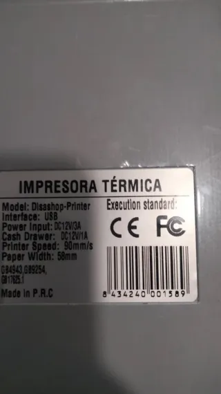 Impresora Térmica de Tickets Negra