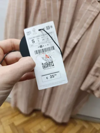 Blazer in lino Stradivarius color pesca