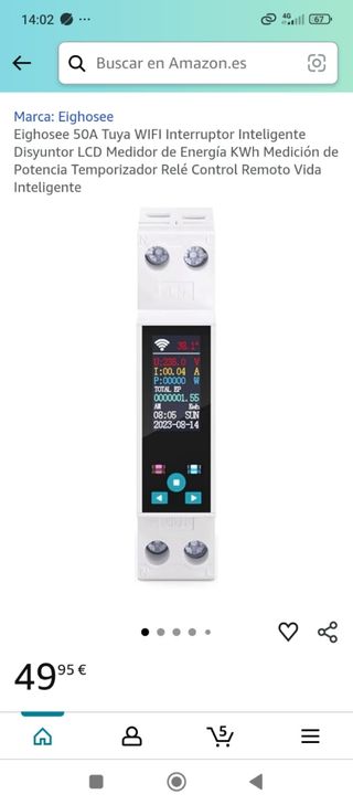 Medidor de Energía Eighosee 50A WiFi