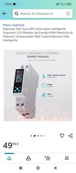 Medidor de Energía Eighosee 50A WiFi