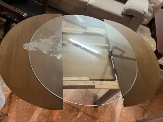 Mesa plegable madera y cristal