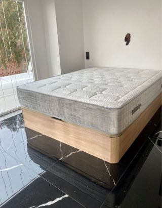 Cama canapé madera y tela