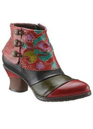 Botines de Piel Multicolor Tacon