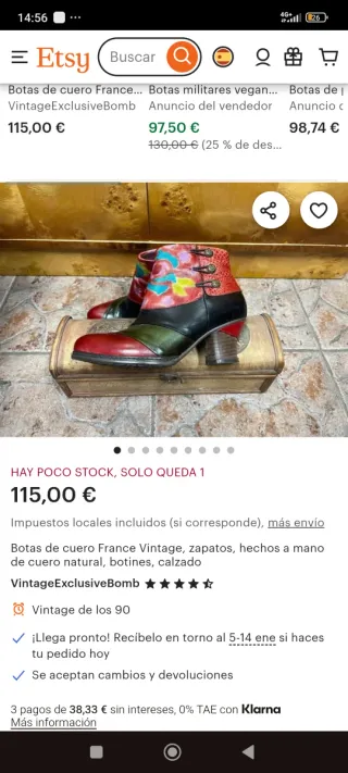 Botines de Piel Multicolor Tacon