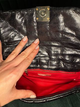 Bolso Purificación García Piel Negro plateado