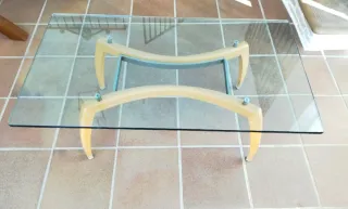 Mesa Centro Cristal y Madera