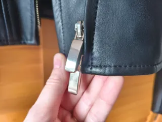 Cazadora Piel Negra Massimo Dutti Talla S