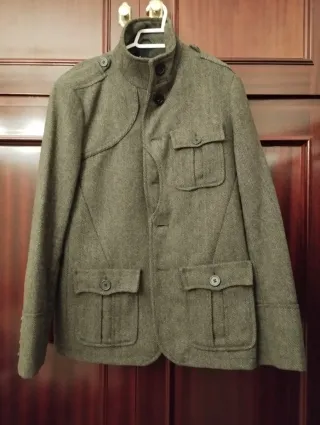 Abrigo H&M Hombre Verde Oliva